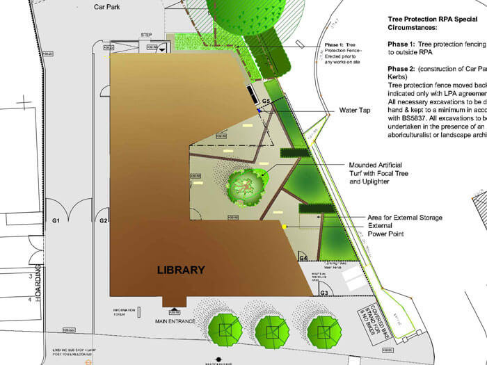 Petrow Harley Library Landscaping Planning
