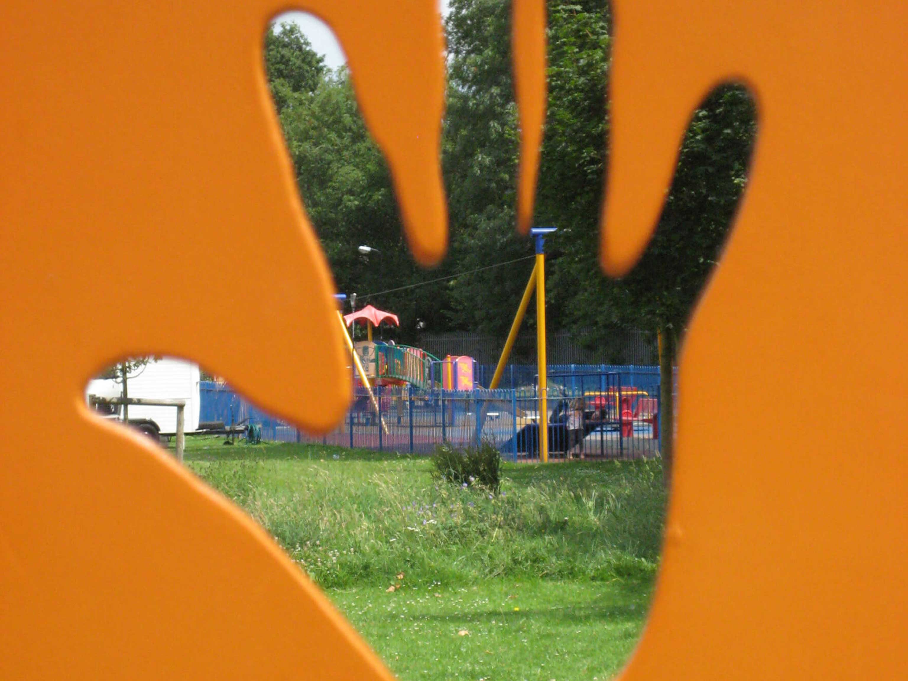 Handprint Image showing new grounds and gardens completed by Petrow Harley